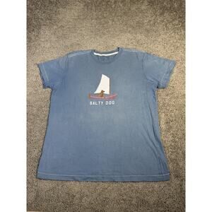 Hatley Shirt Mens XL Blue Salty Dog Sailboat Graphic Crew Neck Tagless
